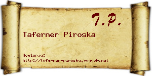 Taferner Piroska névjegykártya